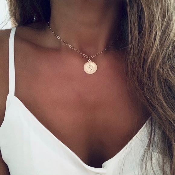 14k Gold Filled Saint Christopher Choker Necklace - Picture 15 of 16